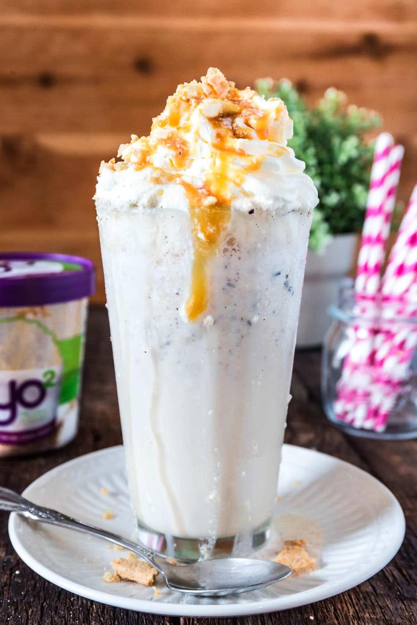 Salted Caramel Frozen Yogurt Milkshake - Olivia&amp;#39;s Cuisine