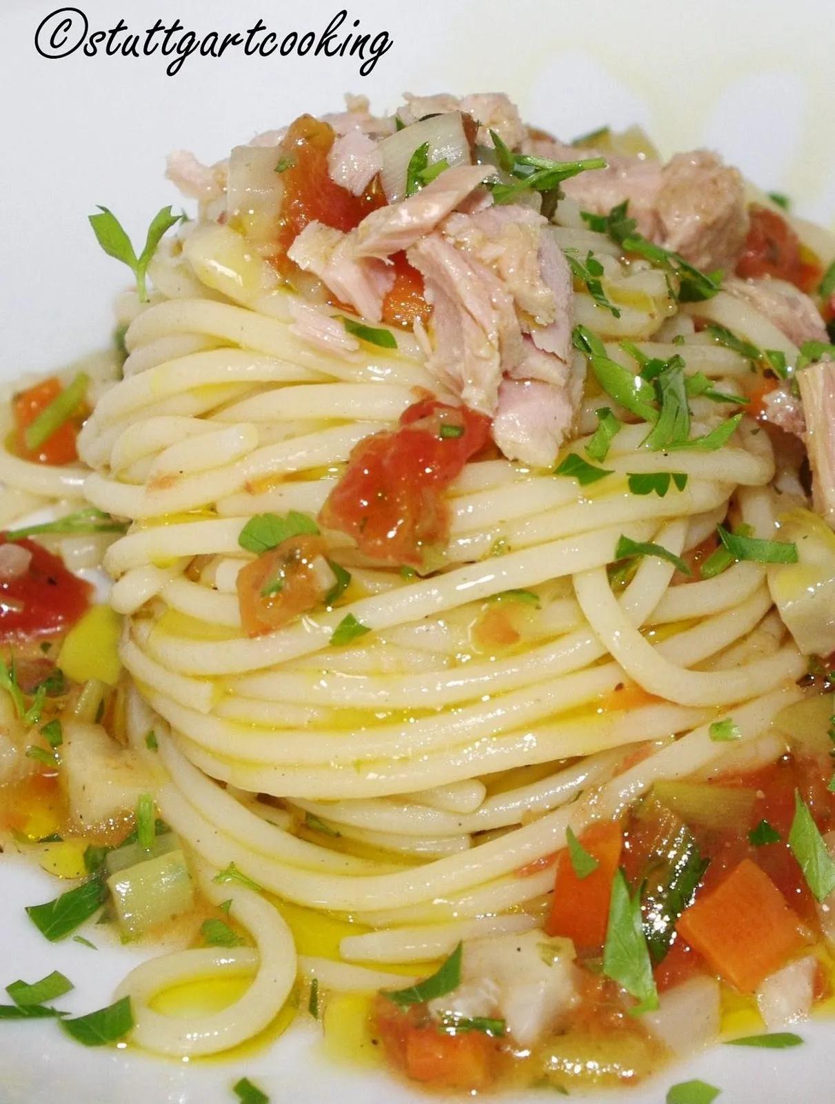 stuttgartcooking: Spaghetti mit Thunfisch und Gemüse