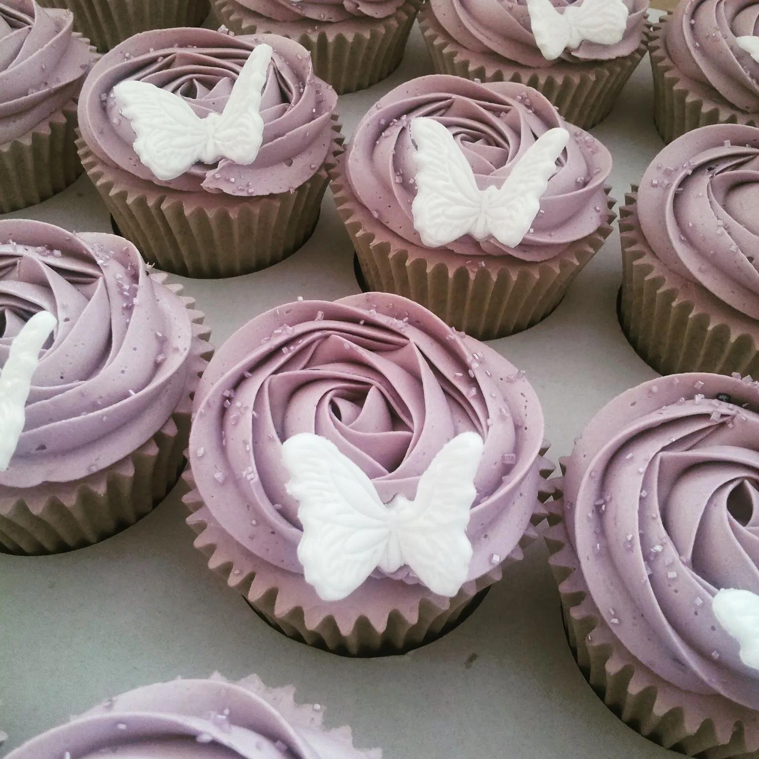 Butterfly, rose swirl cupcakes | Cupcake cakes, Pretty birthday cakes ...