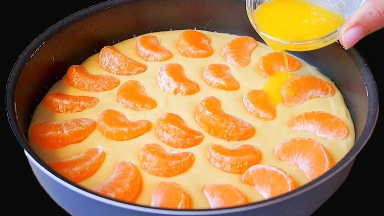 Nachtisch in 5 Minuten! Mandarinenkuchen ohne backen! Ohne Kondensmilch ...