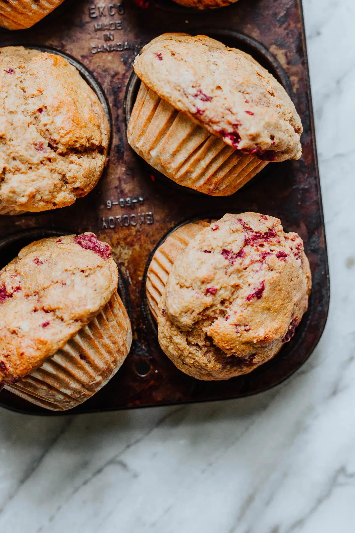 Buttermilk Muffins With Raspberries - Baked