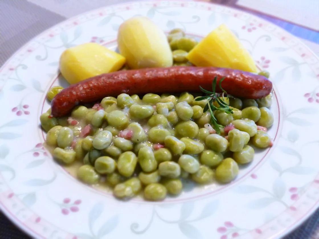 Dicke Bohnen auf rheinische Art | Saubohnen rezept, Saubohnen, Dicke bohnen