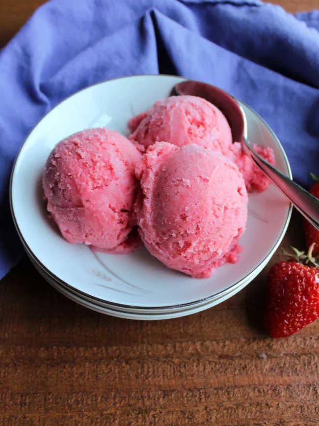 Strawberry Sherbet - Only 4 Ingredients! - Cooking With Carlee