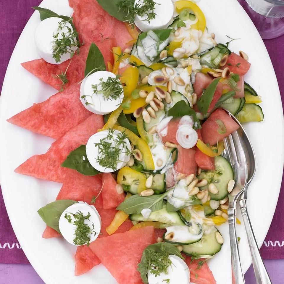 Melonensalat mit Ziegenkäse Caprese Salad, Cobb Salad, Carbs, Low Carb ...