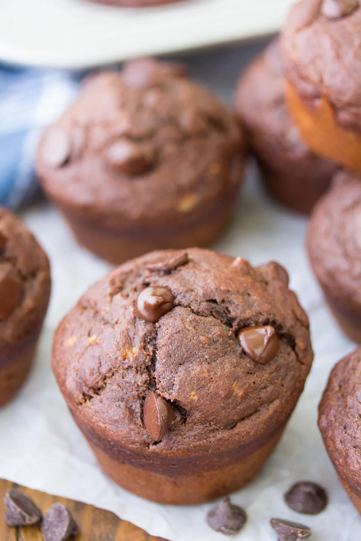Chocolate Banana Muffins - Healthy Muffin Recipe - Kristine&amp;#39;s Kitchen