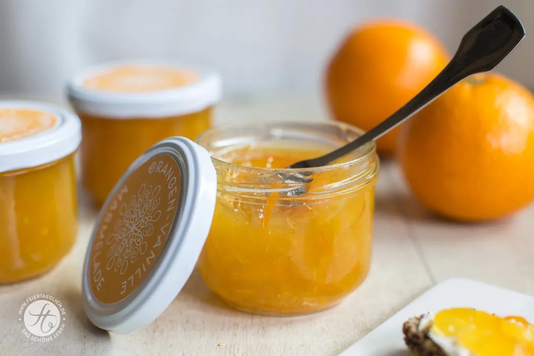 Orangen-Vanille Marmelade, sonniges Glück im Glas ohne Zucker &amp; free ...