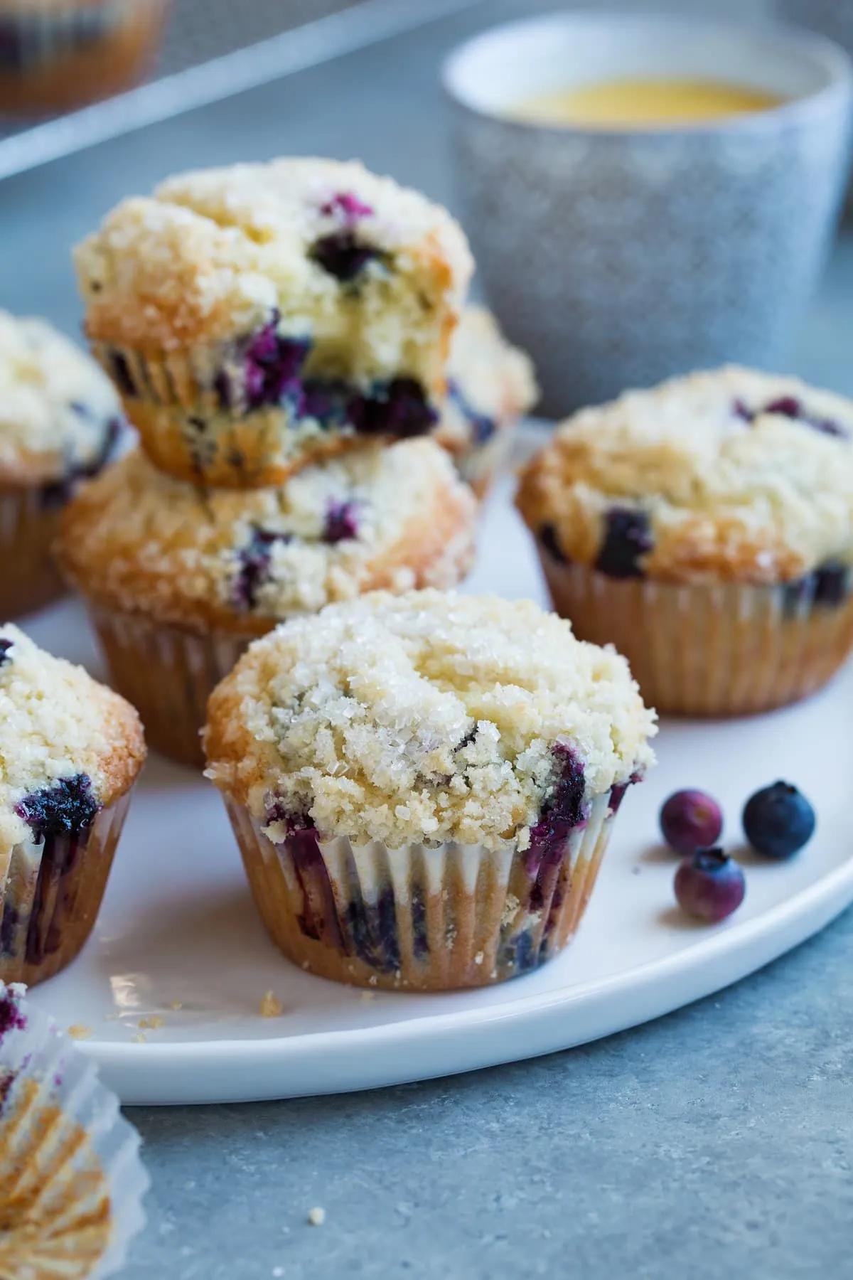 Blueberry Muffins - the best you&amp;#39;ll ever taste! They&amp;#39;re soft and fluffy ...