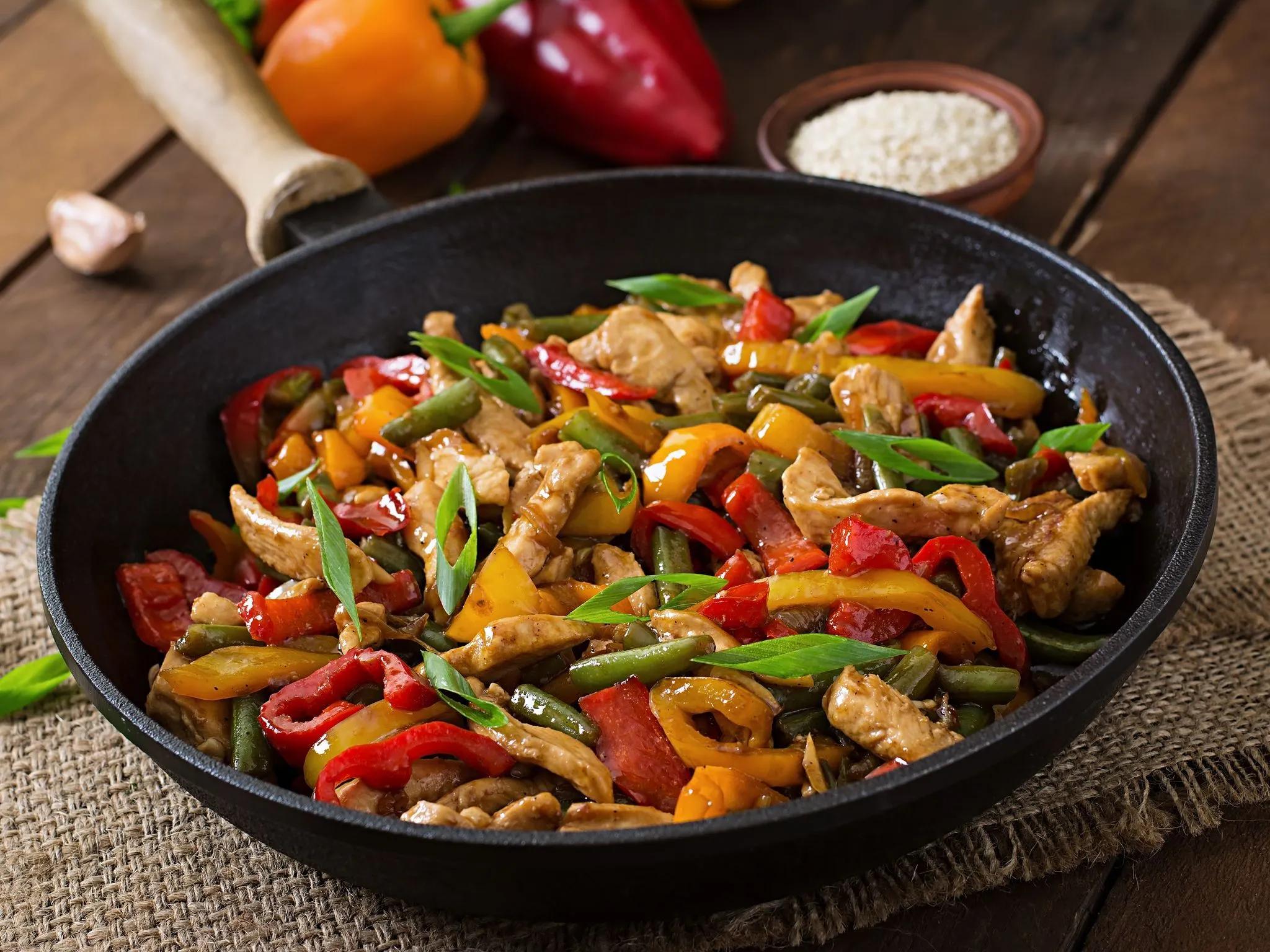 Sauté de poulet et petits légumes au wok : Recette de Sauté de poulet ...
