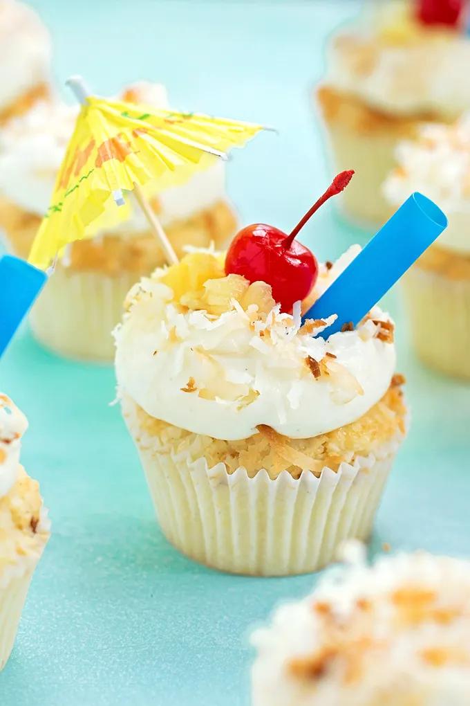 Tropical Piña Colada Cupcakes - Life Made Simple