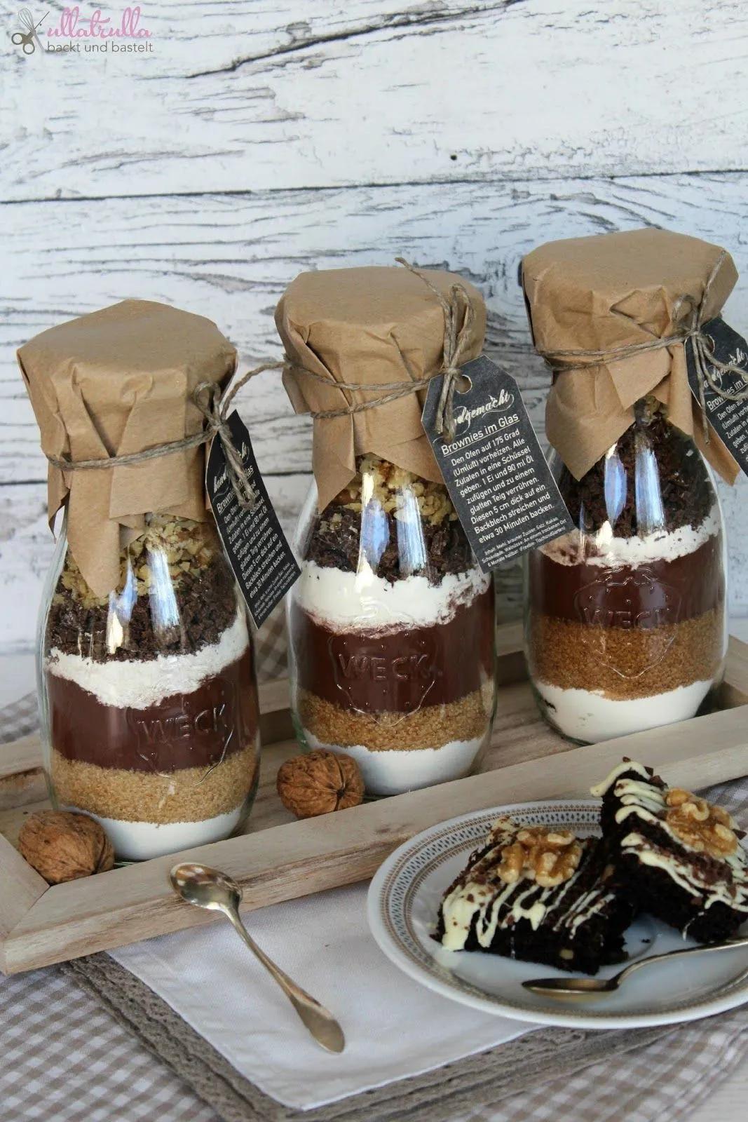 Geschenke aus der Küche | Backmischung im Glas für Brownies ...