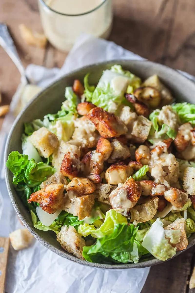Easy Chicken Caesar Salad with Worry-Free Dressing - Vibrant plate
