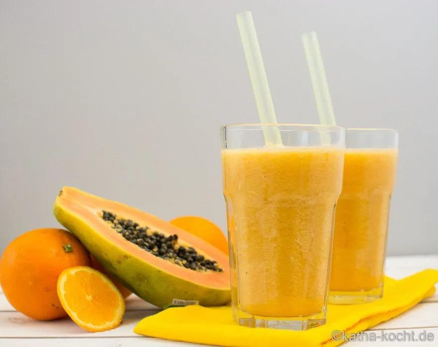 Papaya-Orange Smoothie mit Honigmelone - Katha-kocht! | Orangen ...