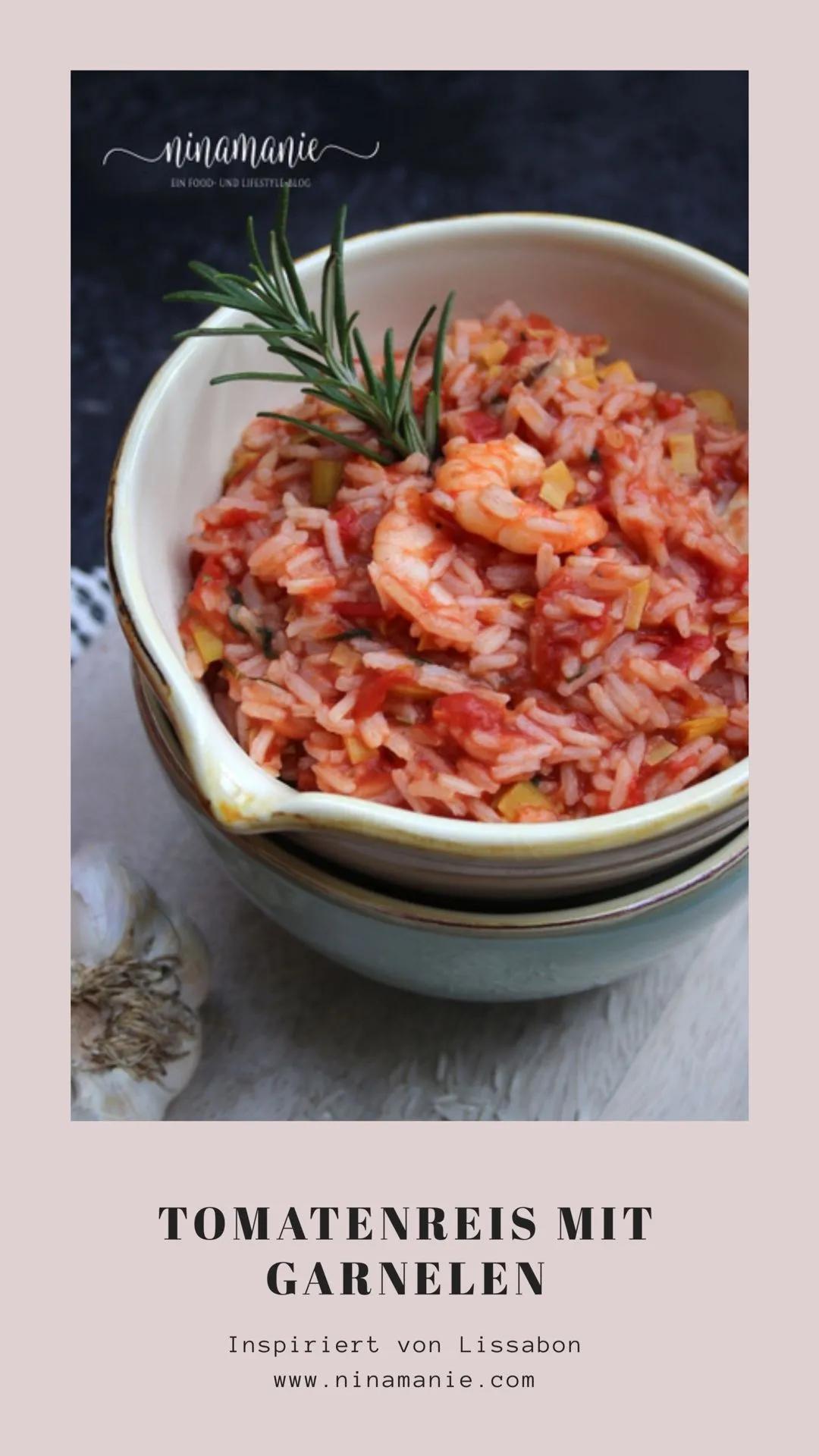 Aromatischer Reis mit Tomaten, Knoblauch, Lauch und Garnelen Diner ...