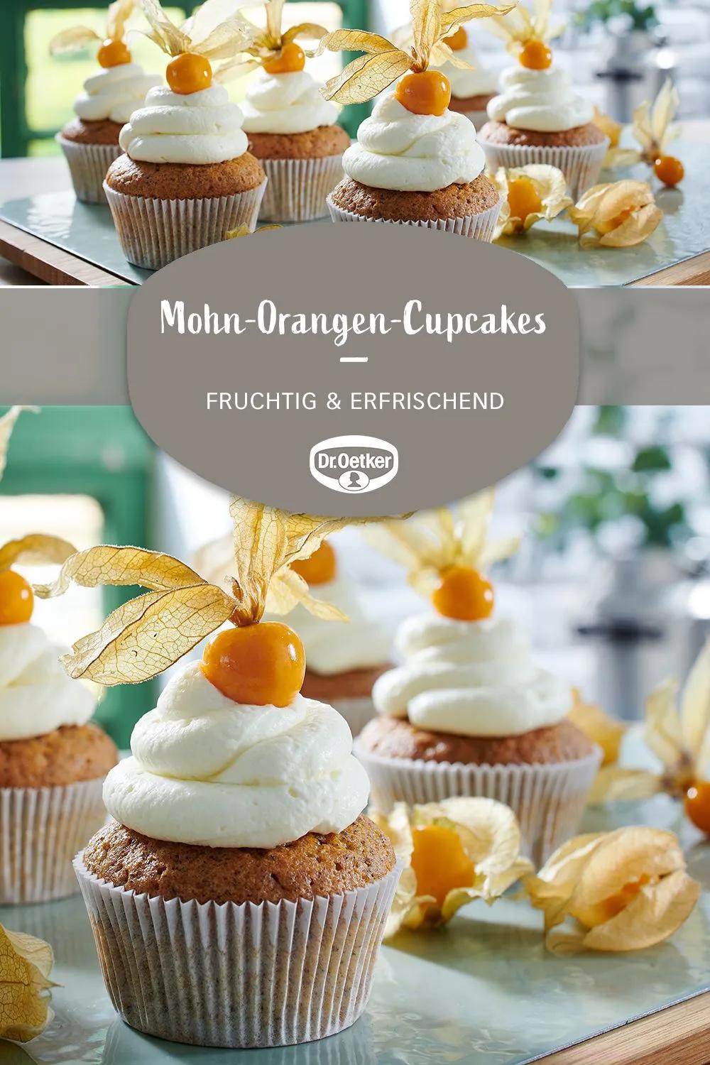 Mohn-Orangen-Cupcakes: Mohn-Muffins mit Orangen-Sahne-Topping # ...