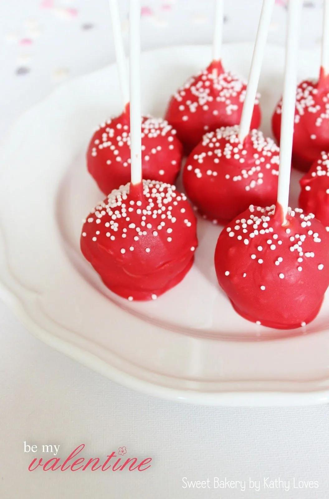 Valentinstag LOVE Cake Pops Rot Red Zucker Vanille Cake Pops mit ...