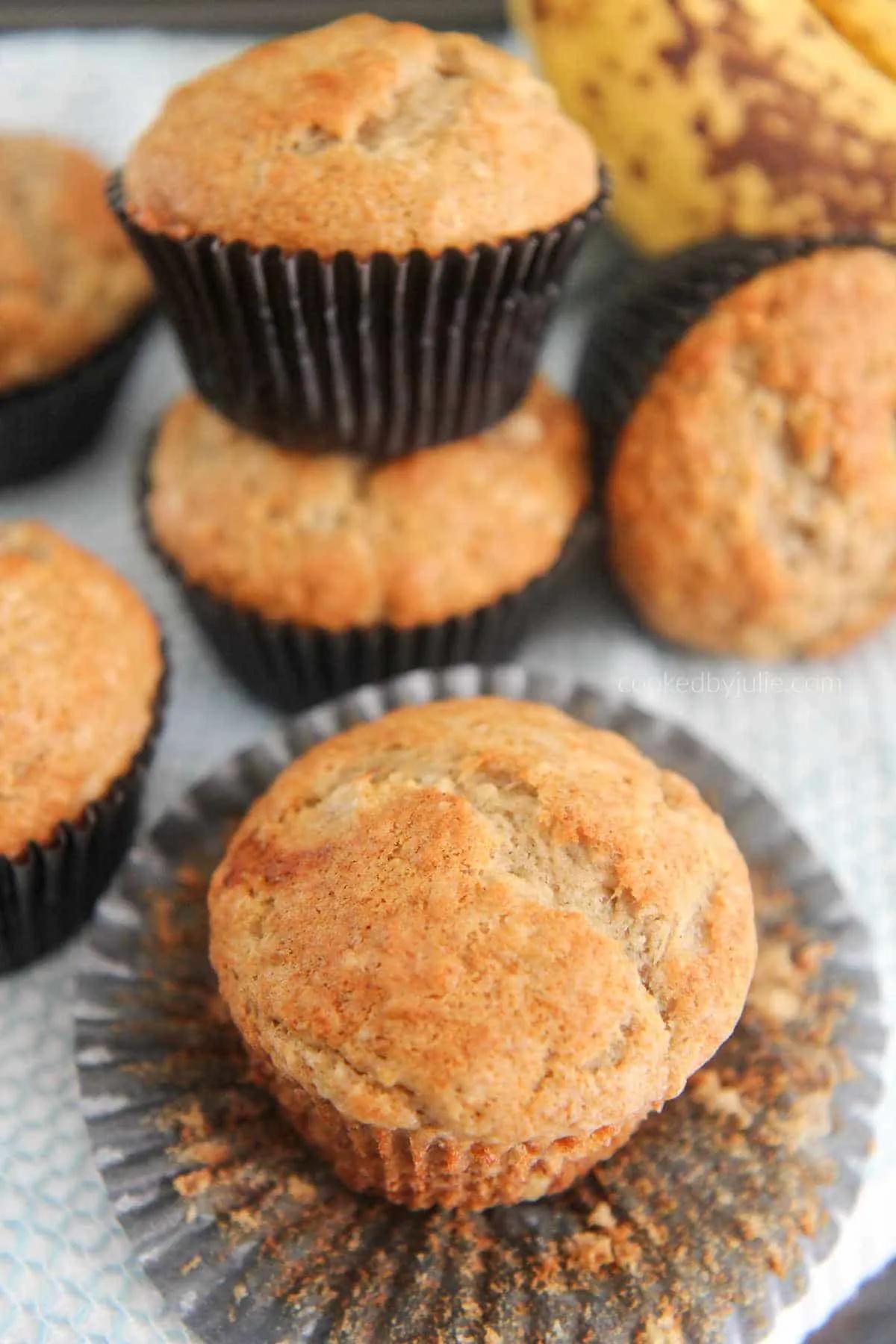 Soft and Moist Banana Muffins - Cooked by Julie