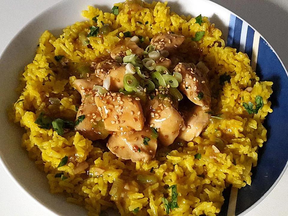 Sesam-Huhn mit Curry-Reis von SvenKochtYouTube| Chefkoch