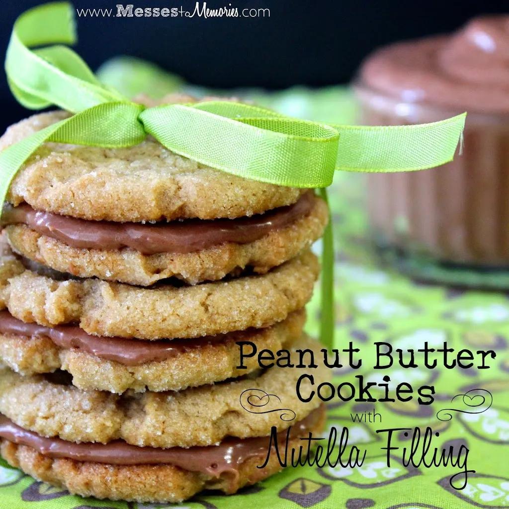 PEANUT BUTTER COOKIES WITH NUTELLA FILLING