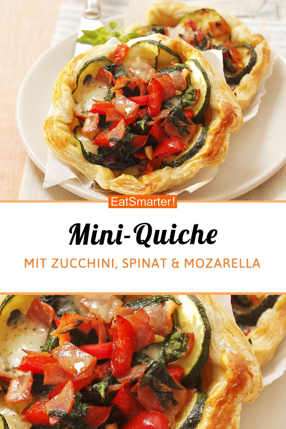 Mini-Quiche aus Blätterteig mit Zucchini, Spinat und Mozzarella Rezept ...