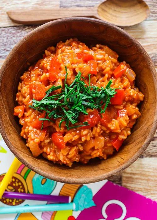 Cremiger Tomatenreis mit Paprika - Einfach Vegan