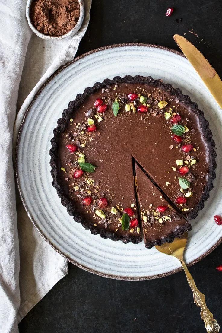 Veganer Chocolate Pie ohne Datteln (glutenfrei, zuckerfrei) | Rezept ...