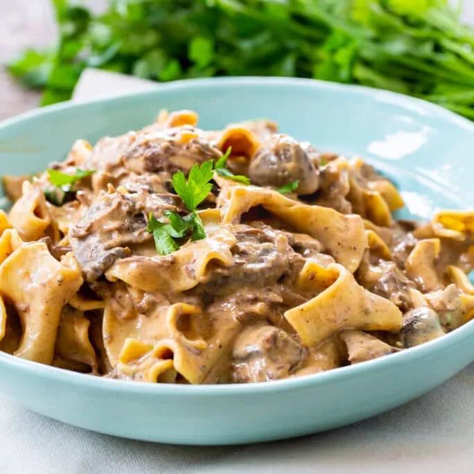 Slow Cooker Beef Stroganoff - Southern Recipes