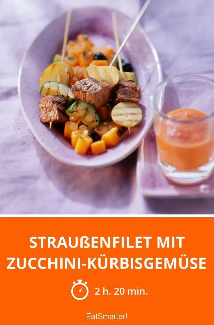 Straußenfilet mit Zucchini-Kürbisgemüse | Rezept | Gesunde ernährung ...