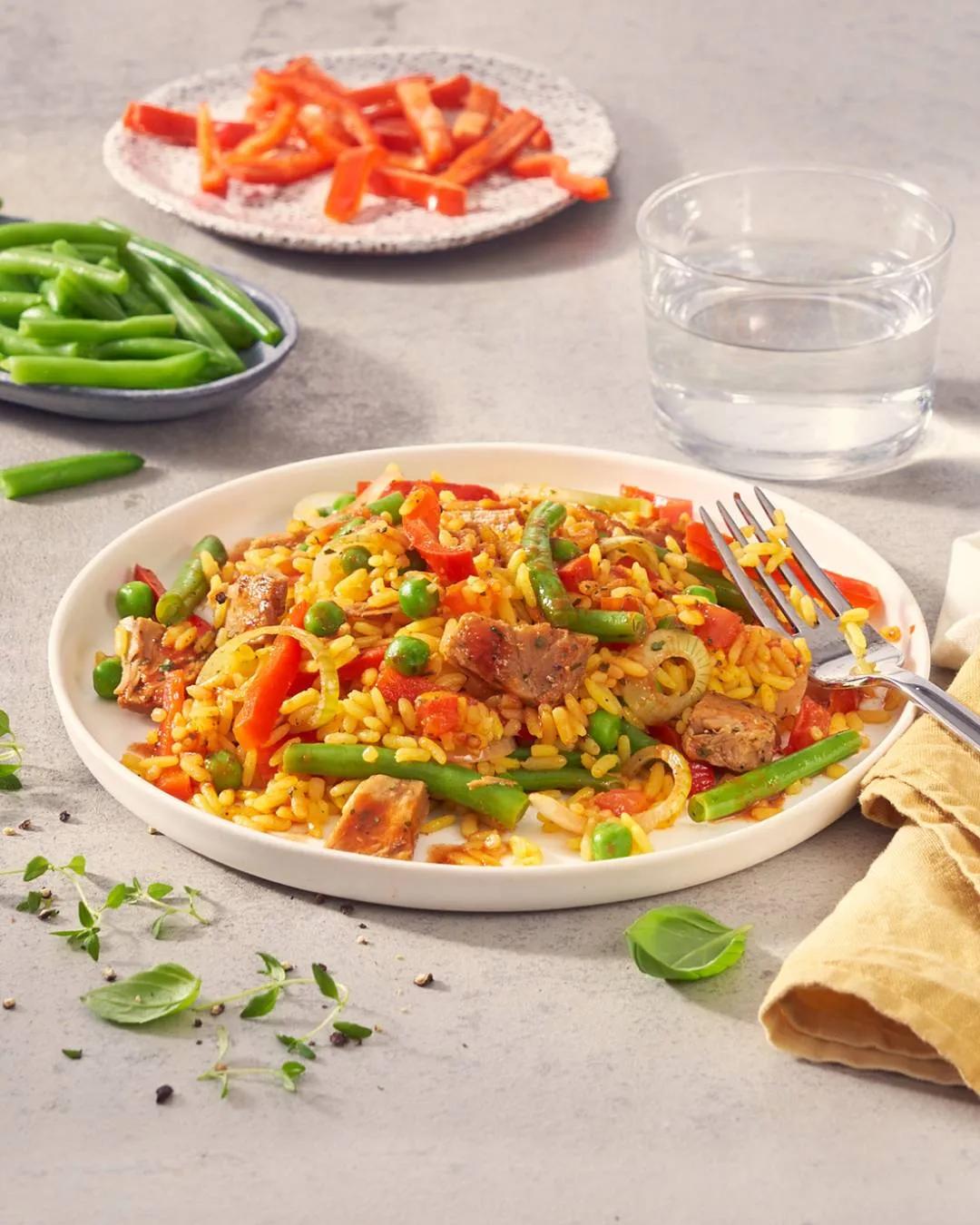 Vegane Hähnchen Paella 450g von FRoSTA bestellen | FRoSTA Shop