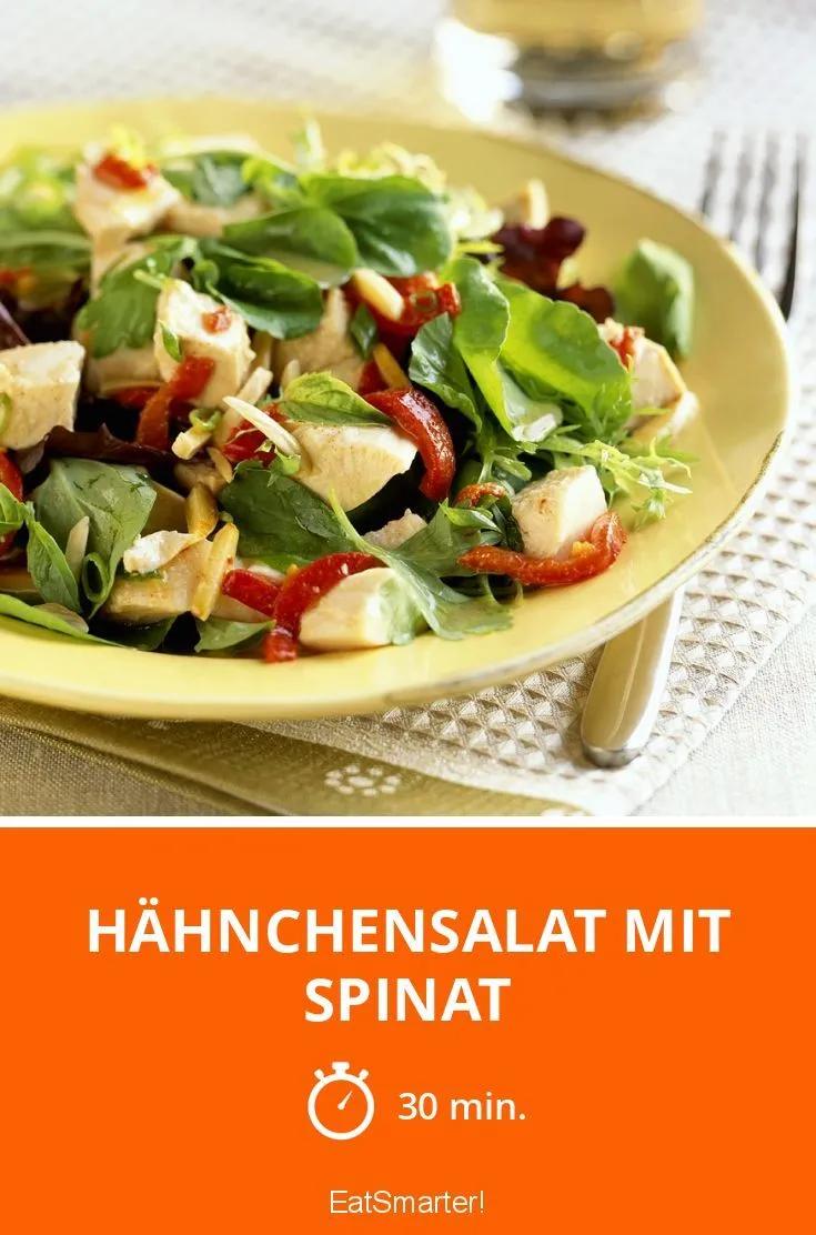 Hähnchensalat mit Spinat