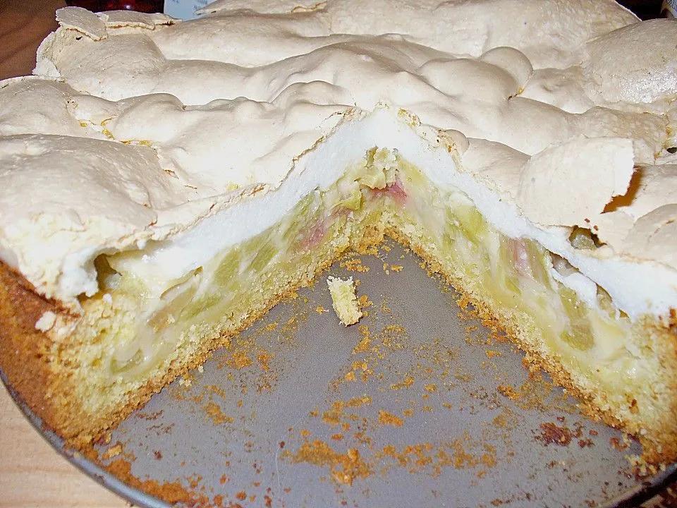 Rhabarberkuchen mit Sahneguss und Baiserhaube 3 Cheesecake, Pie ...
