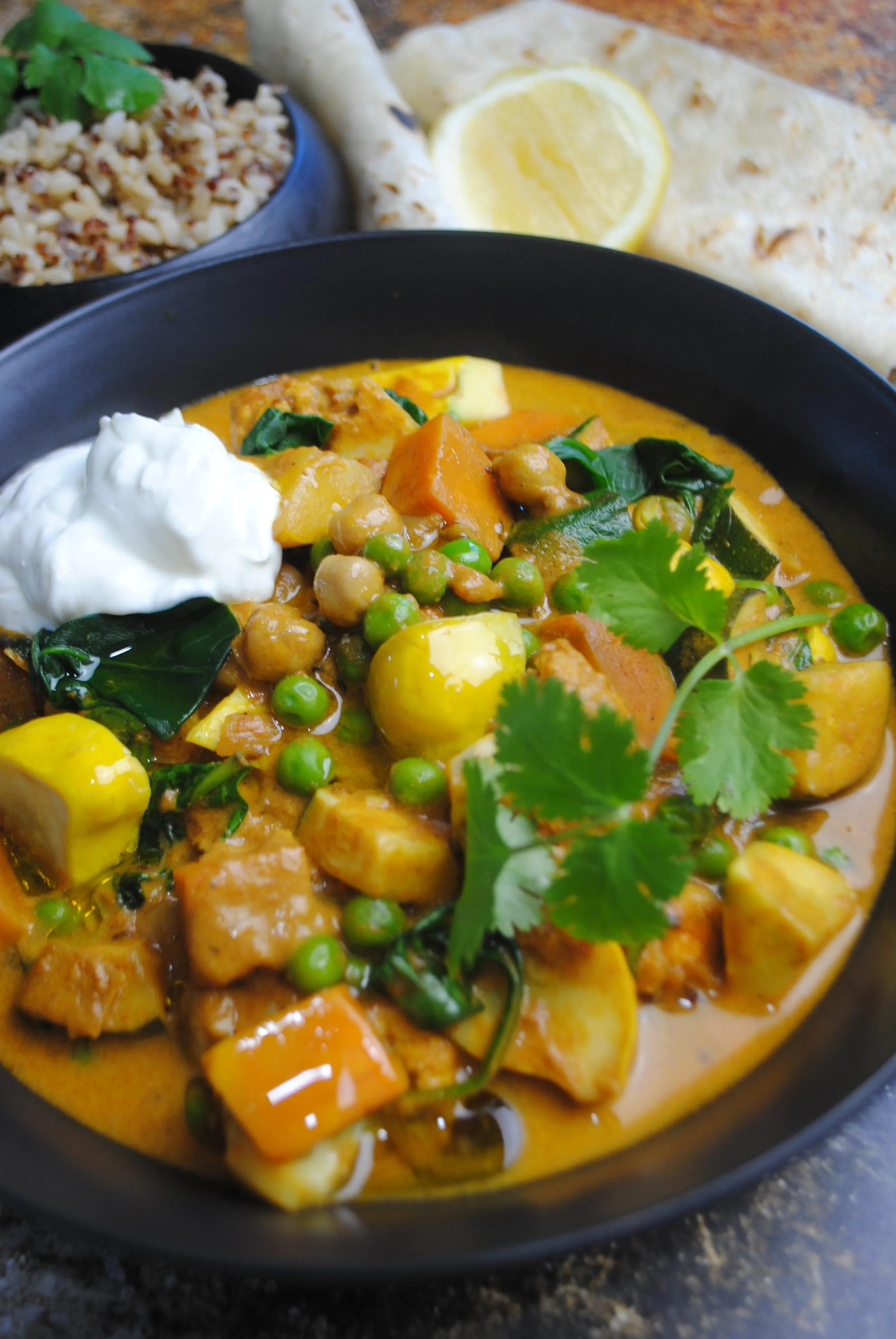 Indian vegetable curry. Amazing full of flavor and super easy.