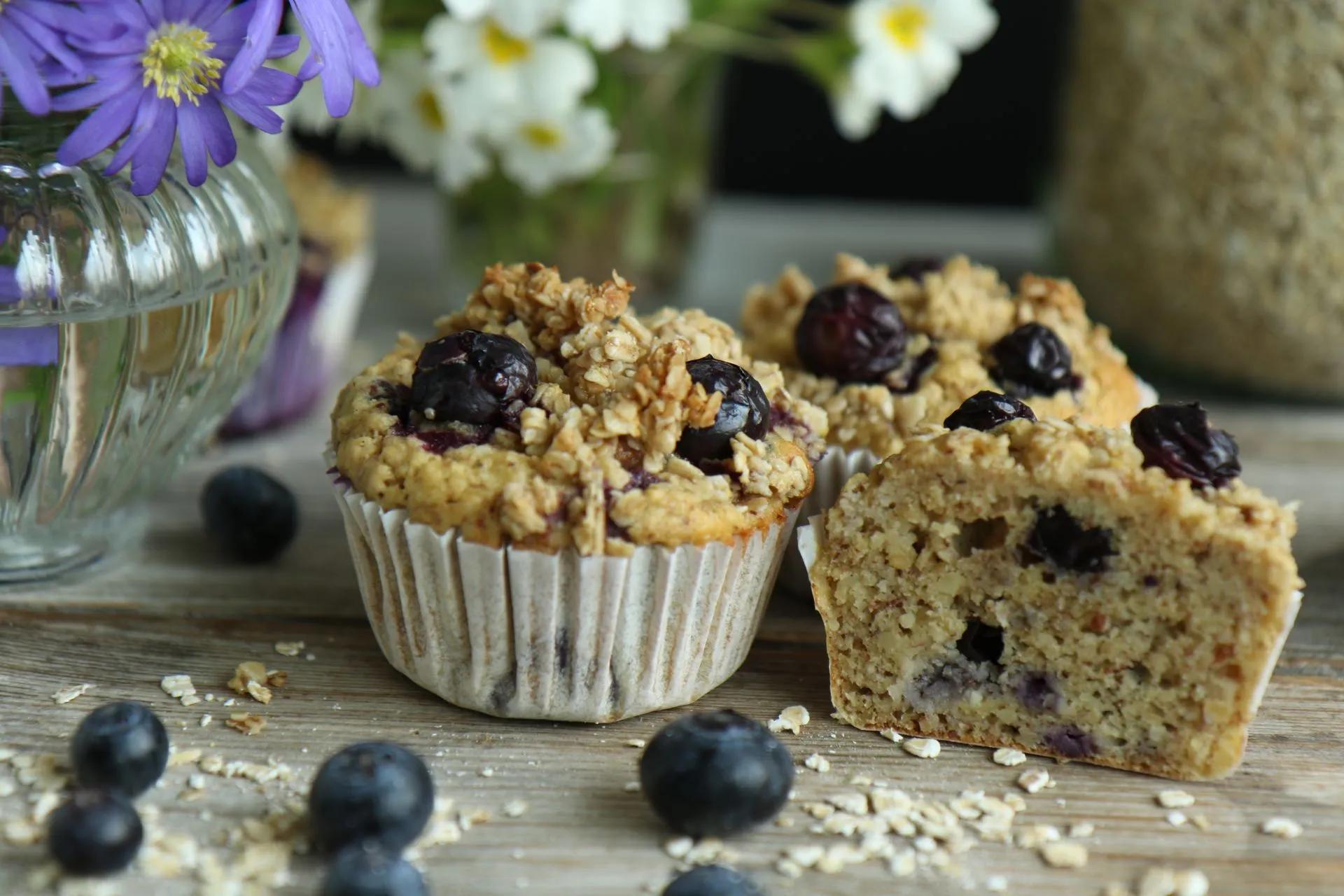 Gesunde Heidelbeer Muffins, ohne weissen Zucker - Mrs Flury Rezept