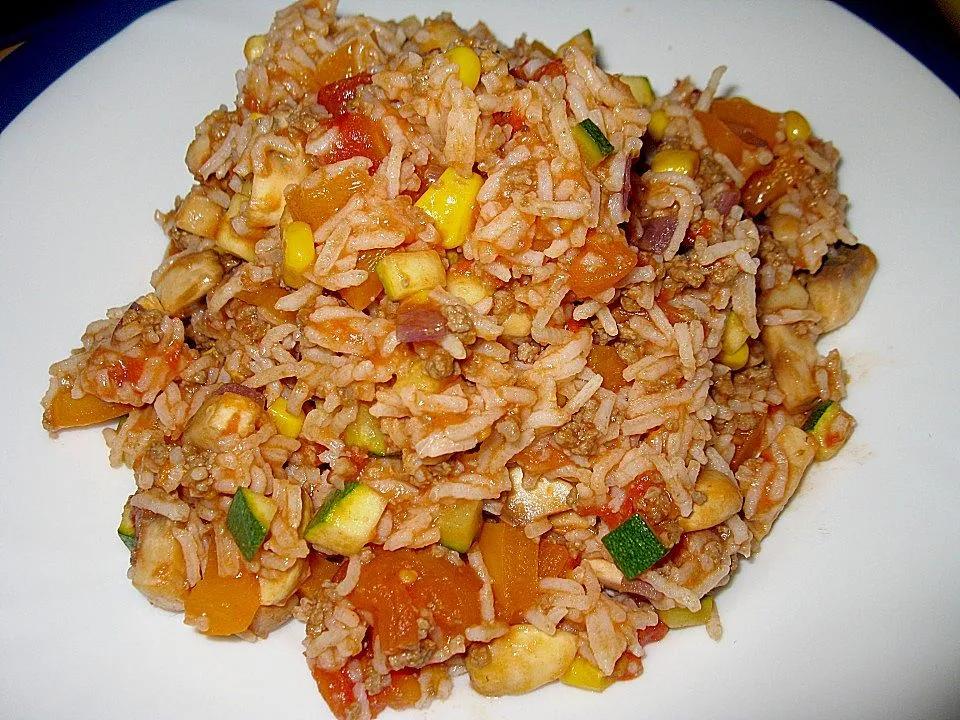 Reispfanne mit Gemüse und Hackfleisch von yellowcat| Chefkoch