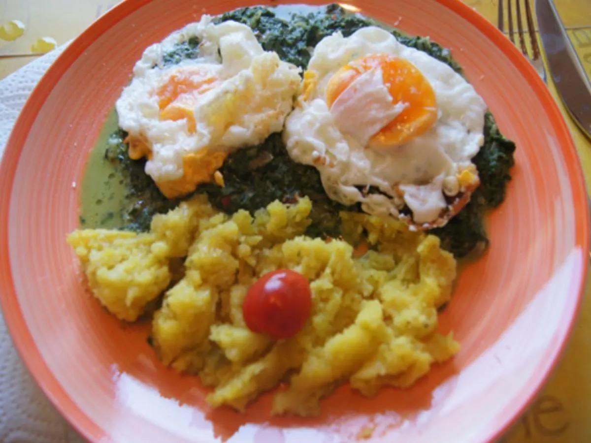Ei mit Spinat und Kartoffeln anders interpretiert - Rezept - kochbar.de