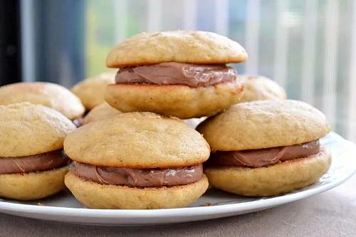 Banana Whoopie Pies with Nutella Buttercream Filling