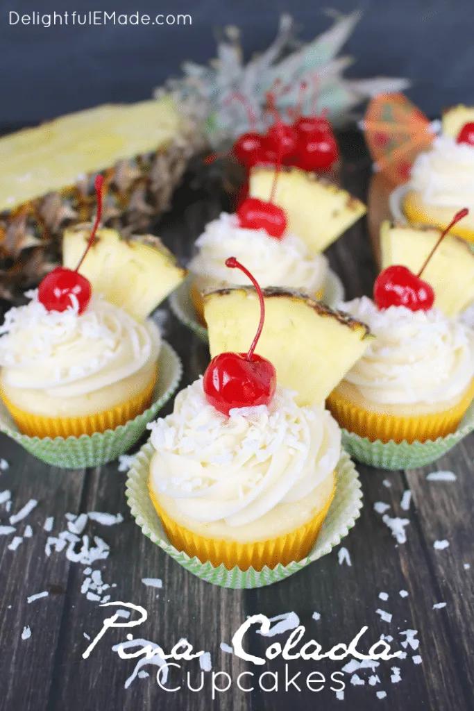 Pina Colada Cupcakes - Delightful E Made