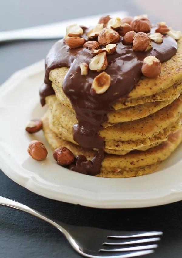 Gluten Free Hazelnut Pancakes with Chocolate Coconut Cream