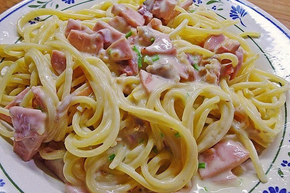 Spaghetti mit Schinken – Sahne – Soße - Sweetrecipes