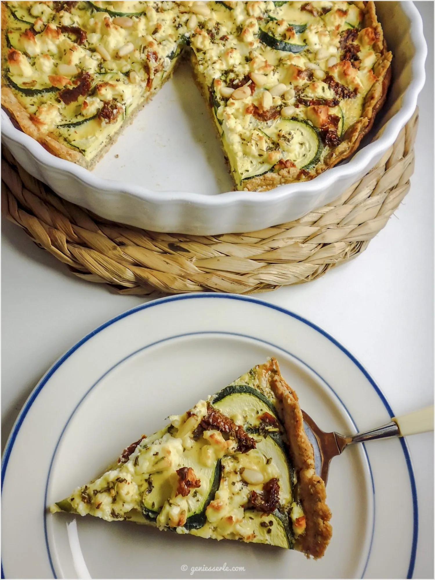 Zucchini-Quiche | vegi. feta. getrocknete tomaten. | geniesserle