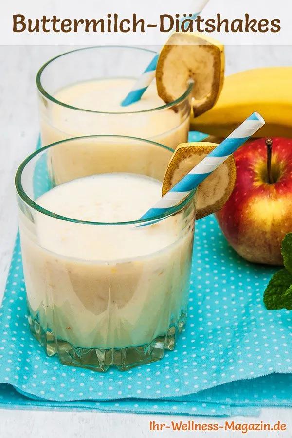 Buttermich-Shake mit Apfel und Banane - ein Rezept mit viel Eiweiß, Low ...