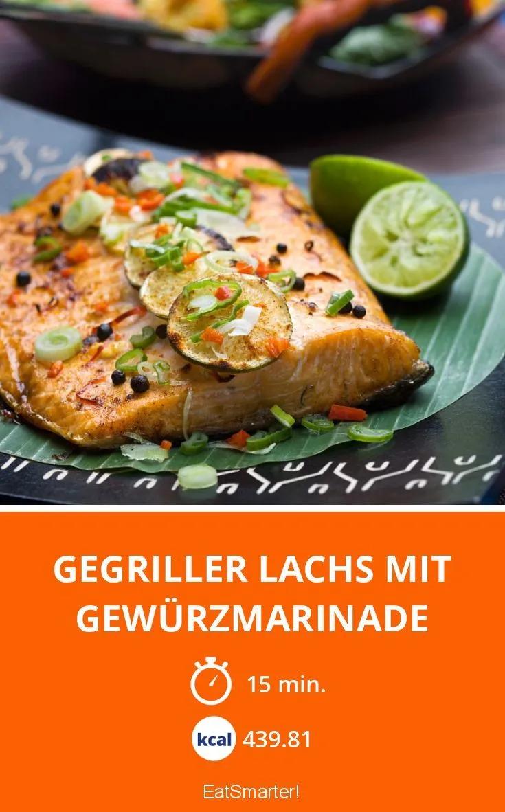 Gegriller Lachs mit Gewürzmarinade | Rezept | Hauptmahlzeit, Lachs ...
