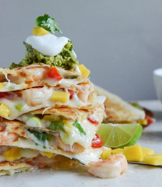 Chipotle Beer Shrimp Quesadillas with Spicy Guac. | Recipe | Food ...