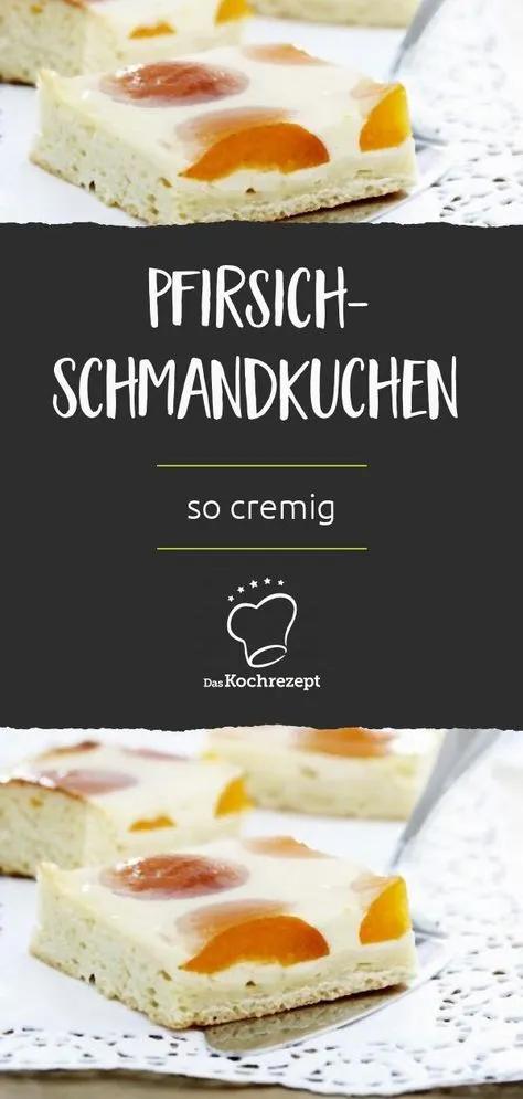 Blechkuchen mit Pfirsich und Schmand | Rezept in 2020 | Blechkuchen ...