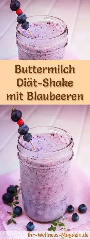Buttermilk shake with blueberries - a recipe with lots of protein and ...