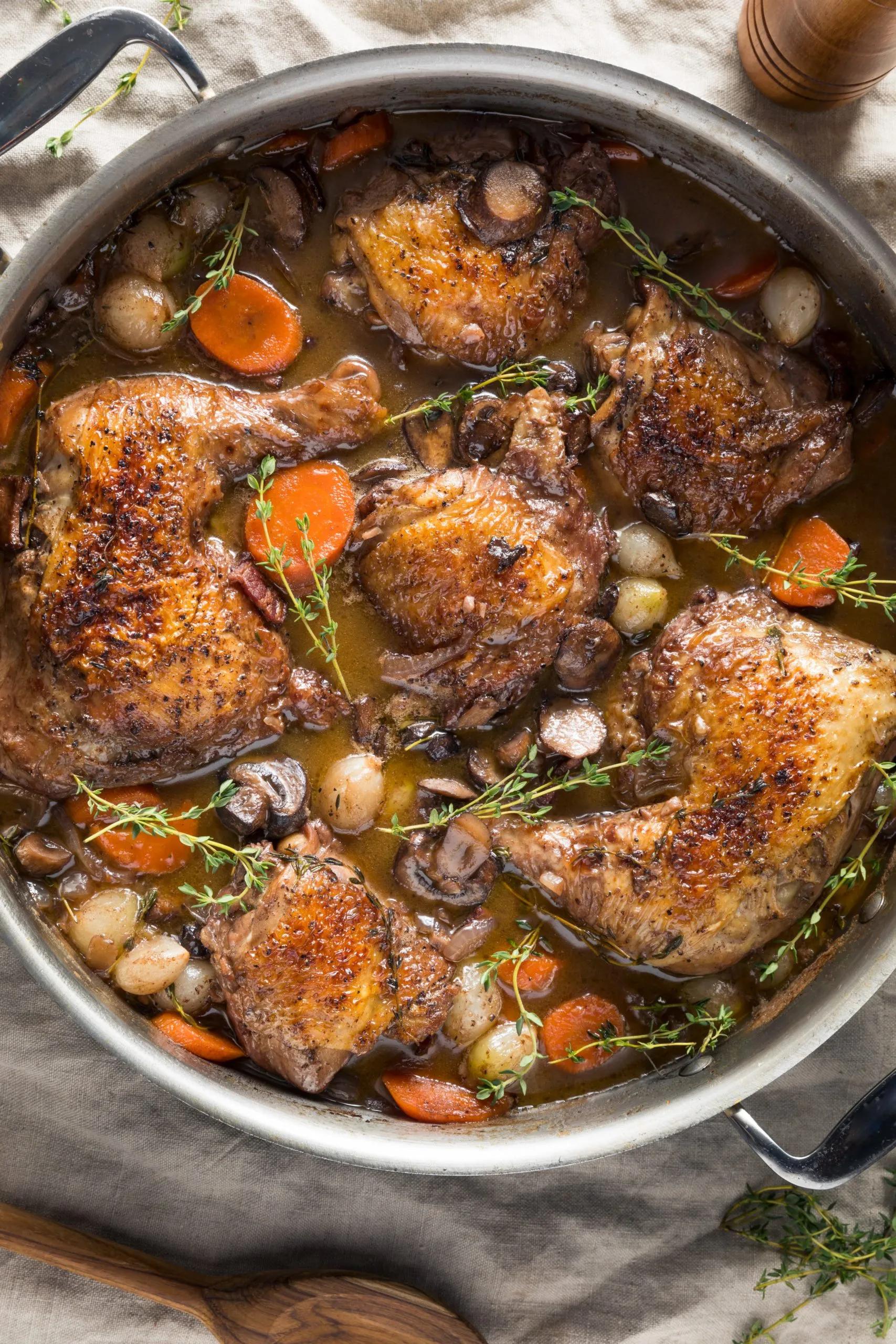 Easy Coq au Vin [Chicken Cooked in Wine] with Instant Pot option ...