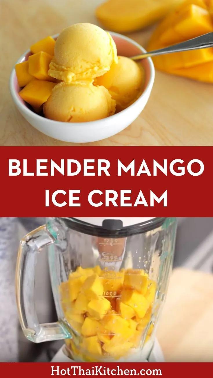 Mango Ice Cream in a Blender! ไอศรีมมะม่วง ง่ายสุดๆ | Recipe | Sorbet ...