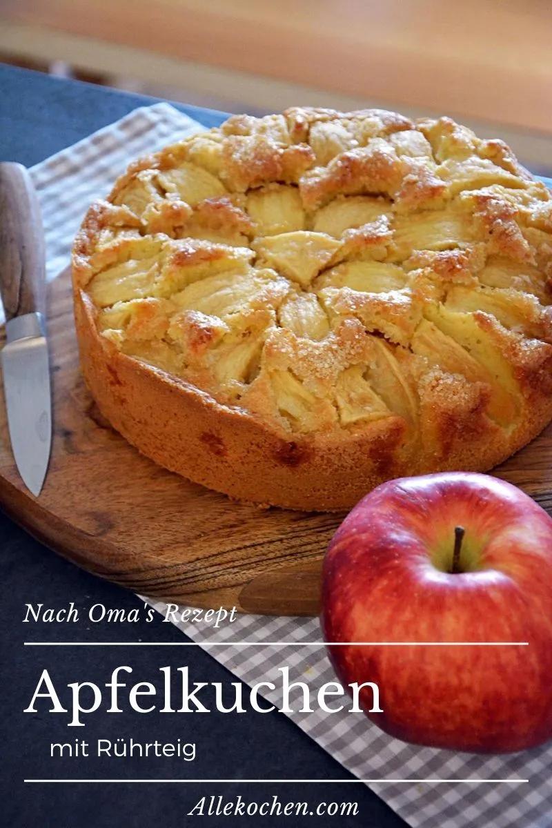 Versunkener Apfelkuchen mit einfachem Rührteig | AlleKochen.com