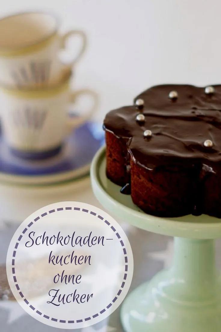 Leckerer Schokoladenkuchen ohne Zucker, Schokokuchen mit Zuckerersatz ...