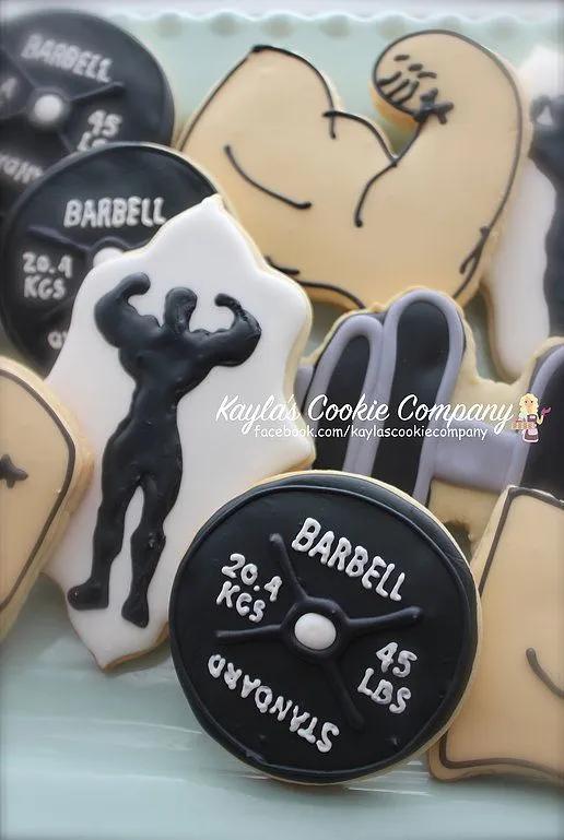 Body builder cookie set fitness cookies weightlifting cookies | Gym ...