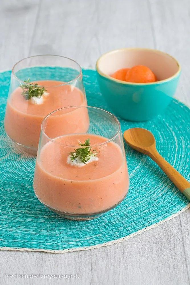 Melonen-Gazpacho mit Estragon und Kresse. Das Rezept für eine kalte ...